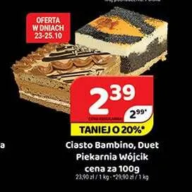 Ciasto Bambino Piekarnia Wójcik promocja w Delfin