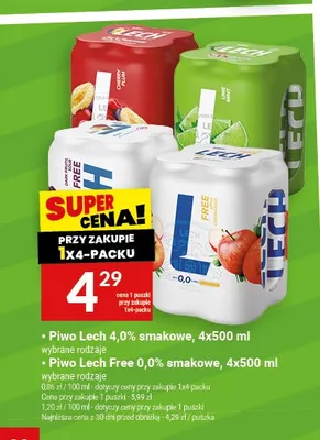 Piwo Lech 4,0% smakowe promocja w Twój Market