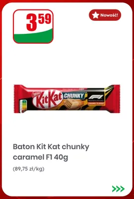 Baton Kit Kat Chunky Caramel F1 promocja w Dino