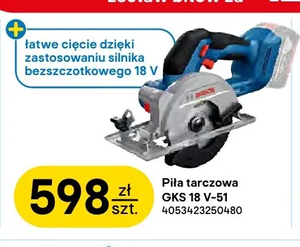 Piła tarczowa Gks 18V-51 Bosch promocja w Castorama