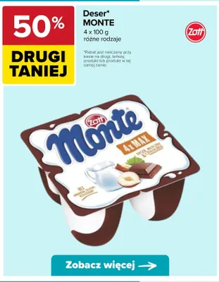 Deser Monte 4-pak Zott promocja w Carrefour