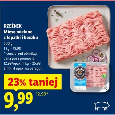 Mięso mielone z łopatki i boczku Rzeźnik promocja w Lidl