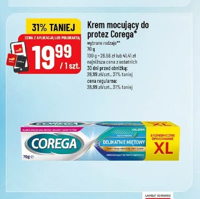 Krem mocujący do protez Corega Delikatnie Miętowy promocja w POLOmarket