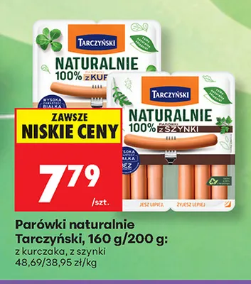 Parówki naturalnie z kurczaka Tarczyński promocja w Biedronka