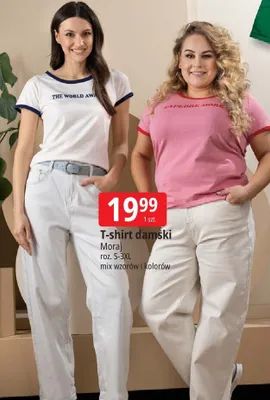 T-shirt damski Moraj roz. S-3XL mix wzorów i kolorów promocja w Leclerc