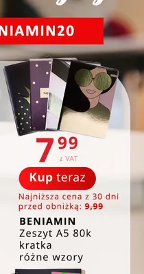 Zeszyt A5 80k kratka Beniamin promocja w Poczta Polska