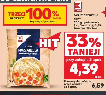 Ser mozzarella tarty K-Classic promocja w Kaufland