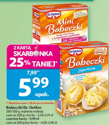 Mini Babeczki smak waniliowy z kropelkami czekolady promocja w Auchan