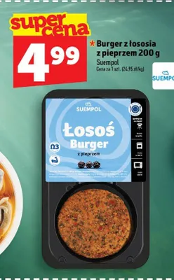 Burger z łososia z pieprzem Suempol promocja w TOPAZ