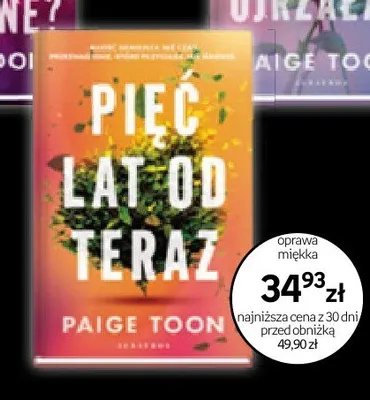 Książka Pięć lat od teraz Paige Toon promocja w Empik