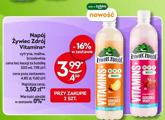 Napój Żywiec Zdrój Vitamins+ malina promocja w Żabka