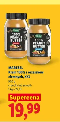Krem z orzeszków ziemnych crunchy Maribel XXL promocja w Lidl