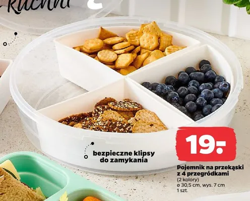 Pojemnik na przekąski z 4 przegródkami promocja w Netto