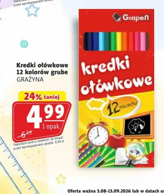 Kredki ołówkowe 12 kolorów grube Grażyna promocja w Prim Market