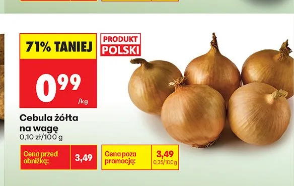 Cebula żółta na wagę promocja w Biedronka