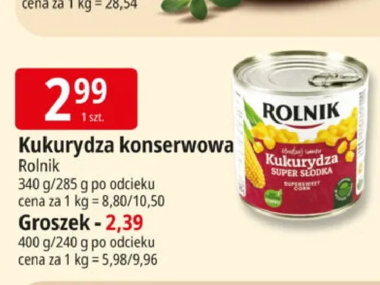 Kukurydza konserwowa Rolnik promocja w Leclerc
