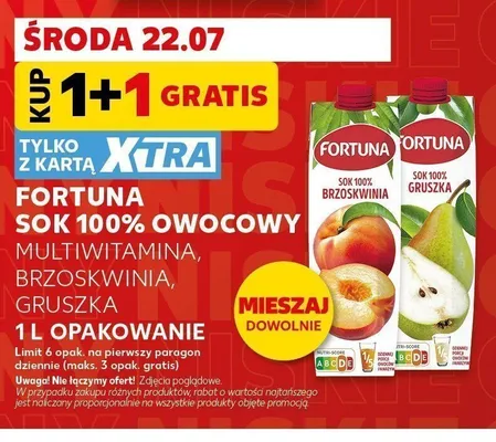 Sok 100% Fortuna Gruszka promocja w Kaufland