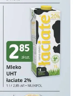 Mleko UHT Łaciate Mlekpol 2% promocja w Marketvita