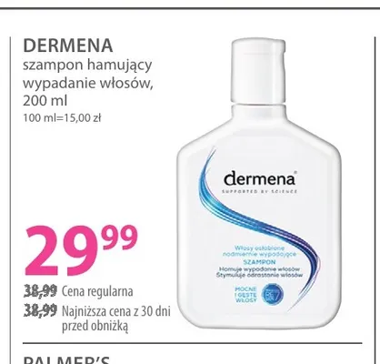 Szampon hamujący wypadanie włosów Dermena promocja w Hebe
