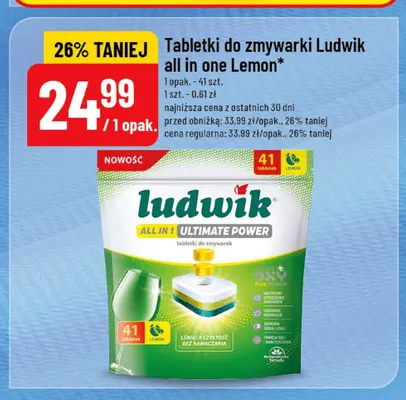 Tabletki do zmywarki Ludwik all in one Lemon promocja w POLOmarket