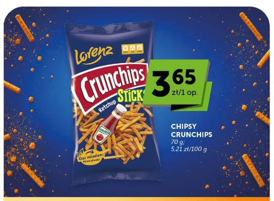 Chipsy Crunchips Sticks Ketchup promocja w Groszek