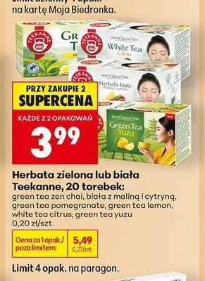 Herbata zielona Teekanne Green Tea Zen Chai promocja w Biedronka