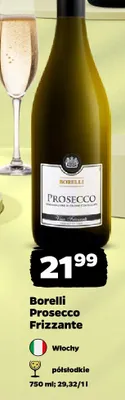 Wino musujące Borelli Prosecco Frizzante promocja w Netto