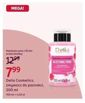 Zmywacz do paznokci Delia Cosmetics promocja w Rossmann