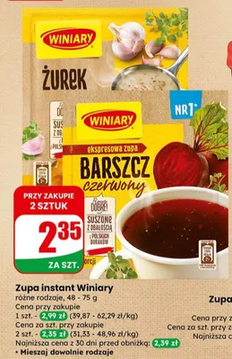 Zupa instant Winiary różne rodzaje promocja w Dino