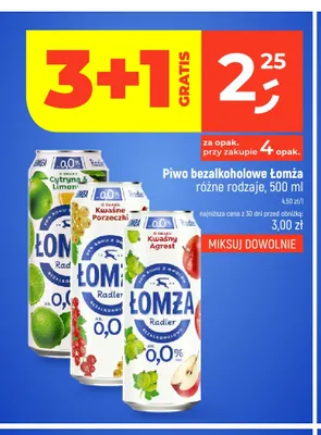 Piwo bezalkoholowe Łomża Radler Cytryna & Limonka promocja w Dealz