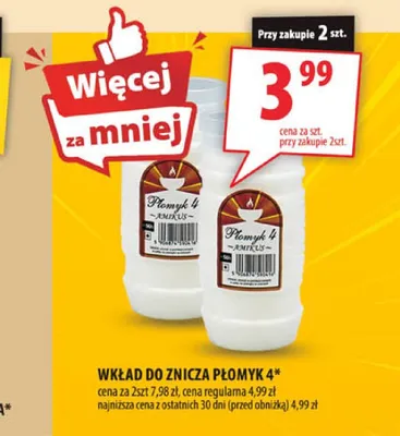 Wkład do znicza Płomyk 4 Amikus promocja w Arhelan