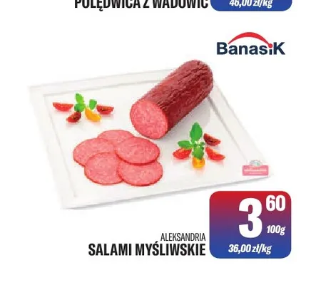Salami myśliwskie Aleksandria promocja w Tomi Markt