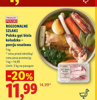 Polska gęś biała kołudzka porcja rosołowa Regionalne Szlaki promocja w Lidl