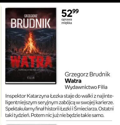 Książka Watra Grzegorz Brudnik promocja w Empik