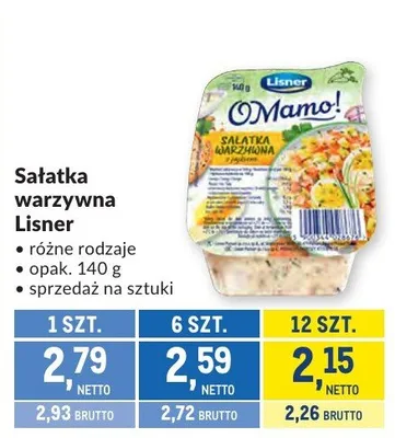 Sałatka warzywna Lisner promocja w Makro