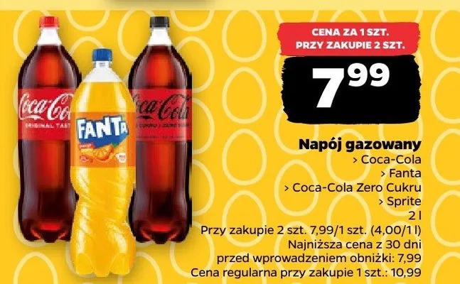 Napój gazowany Coca-Cola, Fanta, Coca-Cola Zero Cukru, Sprite promocja w Netto