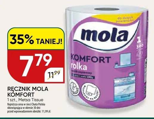 Ręcznik papierowy Mola Komfort promocja w Chata Polska