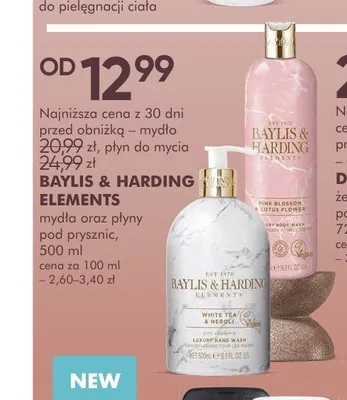 Płyn do mycia ciała Pink Blossom & Lotus Flower Baylis & Harding Elements promocja w Super-Pharm