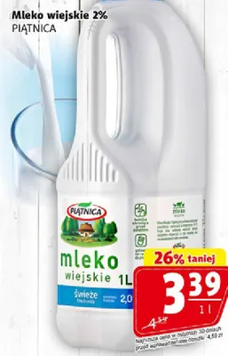 Mleko wiejskie 2% promocja w Prim Market