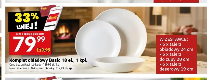Komplet obiadowy Basic promocja w Twój Market