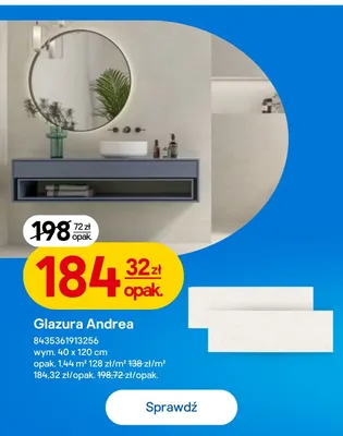 Glazura Andrea 40x120 cm promocja w Castorama