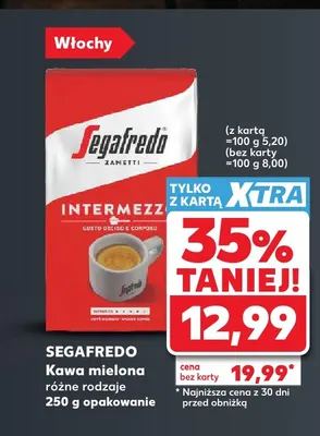 Kawa mielona różne rodzaje Segafredo promocja w Kaufland