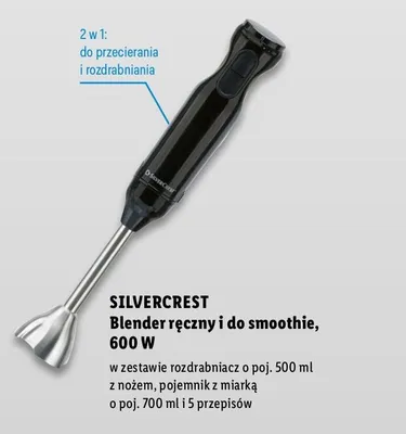 Blender ręczny i do smoothie, 600 W promocja w Lidl