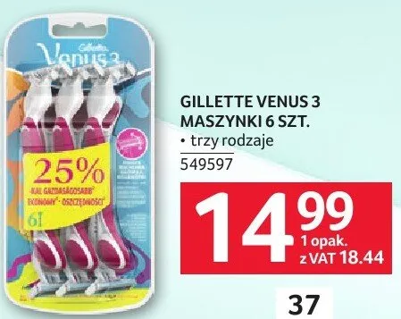 Maszynki Gillette Venus 3 6 szt. promocja w Selgros