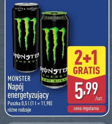 Napój energetyzujący Monster Energy Zero Sugar promocja w Aldi