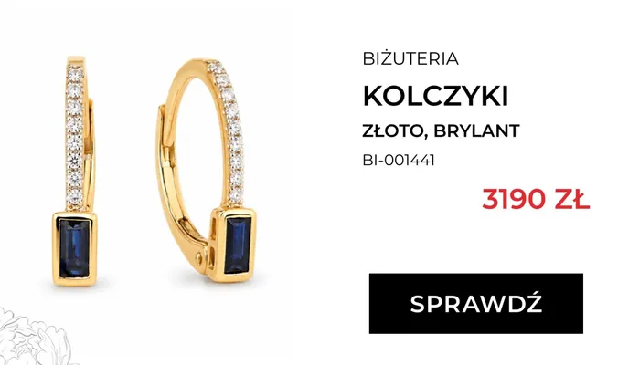 Kolczyki złote z brylantem Briju