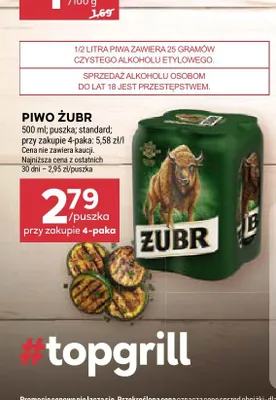 Piwo Żubr 4-pak promocja w Stokrotka