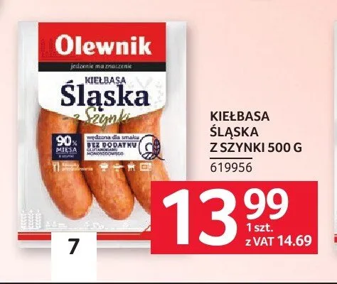 Kiełbasa Śląska z szynki Olewnik promocja w Selgros