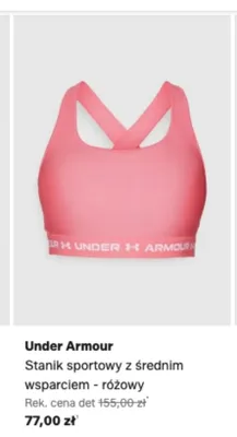 Stanik sportowy Under Armour z średnim wsparciem różowy promocja w Lounge by Zalando