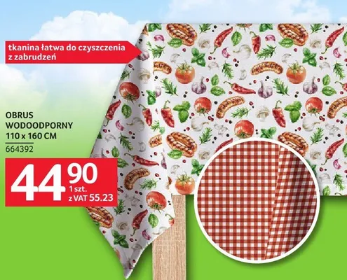 Obrus wodoodporny 110 x 160 cm promocja w Selgros